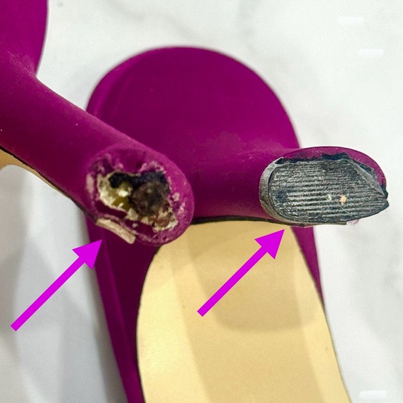 Sequin Fushia Heels - Picture 8 of 9